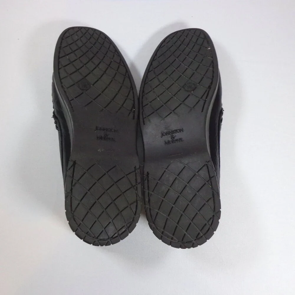 Johnston and Murphy Men's Black Slip On Loafer Leather‎ Shoes Size 10M